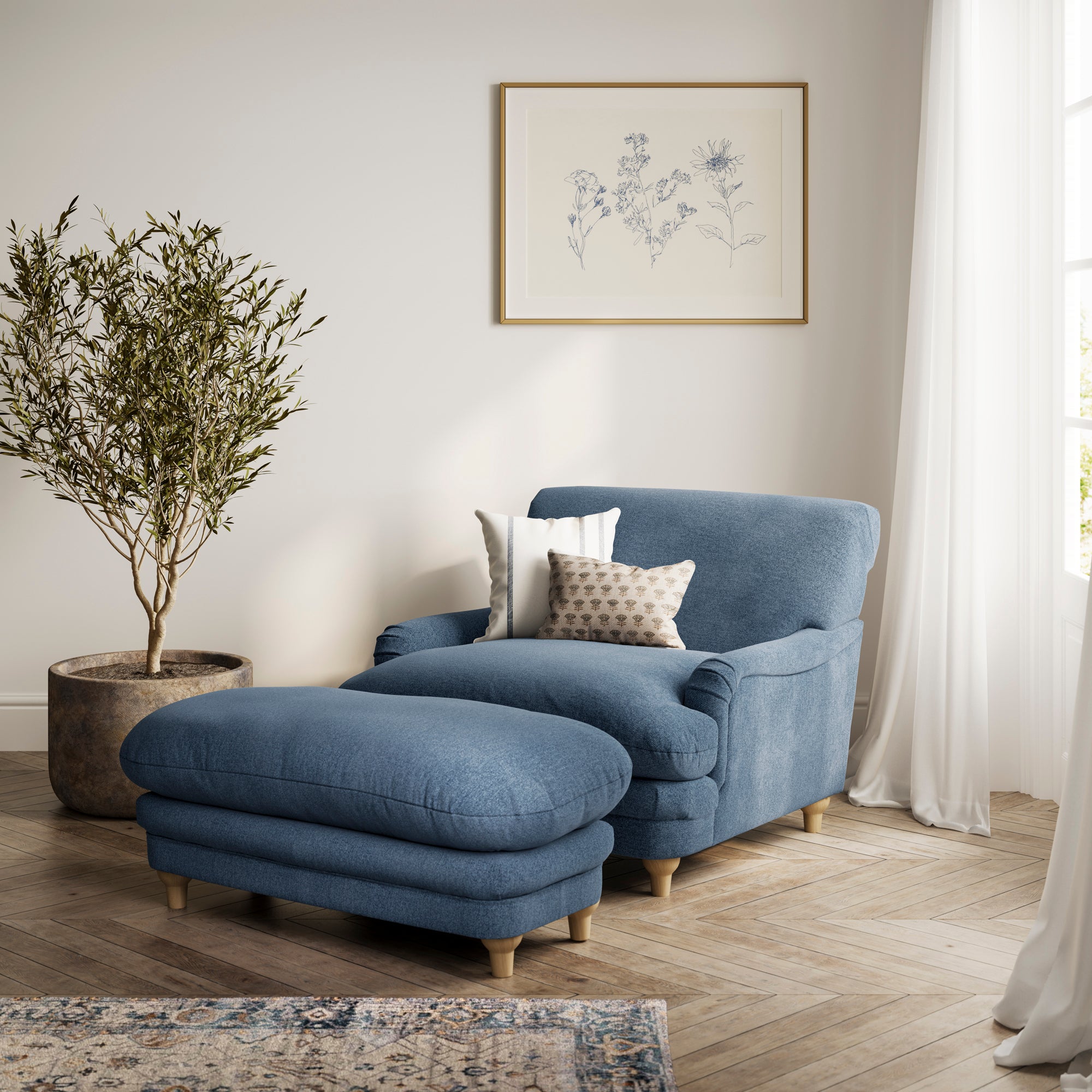 Plumpton Denim Blue Weave Accent Chair